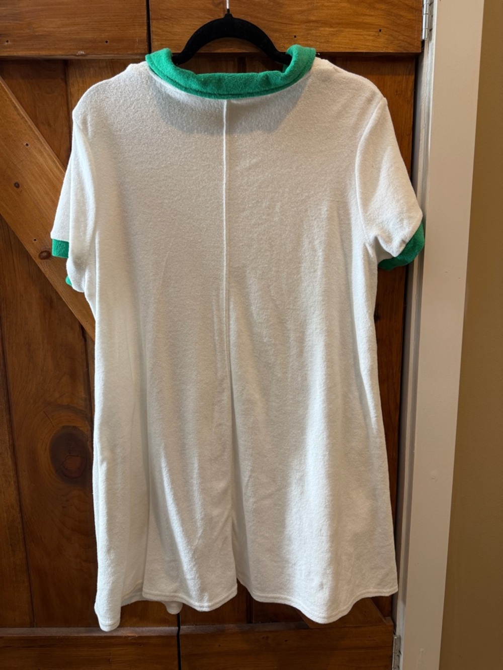 Fantastic Fawn White Polo Dress with Green Trim and Pink Golf Cart Motif - Picture 3 of 3